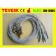 Grey Color DIN1.5 socket EEG cup cable, Ear-clip electrode eeg cable Gold plated copper