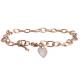 Titanium steel peach heart shell bracelet female vacuum plating 18k gold jewelry Bohemian hand string key pendant