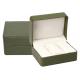 High End Green Leather Single Watch Box Embossing Logo Craft Custom Size