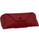 Handmade Red Leather Glasses Case With Button , Leather Sunglasses Holder