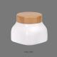 150g Square OPAL Glass Serum Bottles With Bamboo Cream Face Care Jar Cosmetic