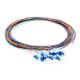 LC UPC 12 Fibers OS2 Single Mode Fiber Optic Cable Unjacketed Color Coded Fiber Optic Pigtail