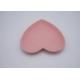 Matte Pink Stoneware Dishes Heart Shape With Embossed Bead On Rim Ceramic Strong Dolomite