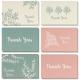 6 Kinds Floral Designs Thanks Greeting Card Various Inner Paper Available