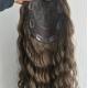 European hair silk topper natural wave brown color Kosher topper hand hook topper for hairloss