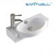 Bathroom Ceramic Basin Sanitary Ware White Sinks Single Hole Small Size Wall Hung Above Counter Basin