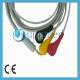 Holter One piece 3-lead ECG Cable with leadwires