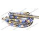 Leather Wrap Bracelet Five Rows Gemstone Beads Brass Nugget  34-37inche Beaded Cuff Bracet