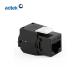 Black Ethernet Keystone Jack RJ45 Cat6a Cat6 Toolless For 110 Punch Down Tool