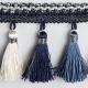 Handmade polyester hanging ball lace trimmings tassels fringes for curtain decoration