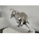 Mirror Polished Stainless Steel Bull Sculpture For Interior Decoration ODM OEM Support