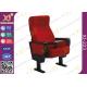 Stain Proof Full Upholstered Red Velvet Fabric Chairs For Stadium / Lecture Room