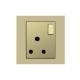 British Standard BS Electrical Power Socket Grey Color Panel 15A For Hotel
