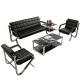 Commercial Waiting Area Furniture Set with Modern Simple Leather Sofa and Coffee Table