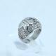 Fashion 316L Stainless Steel Casting Clay CZ Stones Ring LRX353