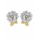 Camellia Ear Clip Ear Ring Design 18k White Gold Diamond Earrings For Women