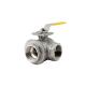 Stainless Steel 1/2- 4 3 Way T Type Internal Thread Manual Operated Mounting Pad Flanged Welding Ball Valves