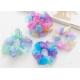 Tie dye clear rainbow color collar-scrunchie accessories headdress European American lady hair tie rope rubber band