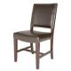 High back Beech wood brown leather/pu  upholstery leisure chair/wooden dining chair/desk chair