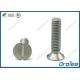 304/316 Stainless Steel Slotted Flat Head Machine Screw