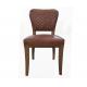 Home Vintage Leather Dining Chairs With Diomand Back Wood Legs