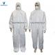 Disposable Coverall with Hood Elastic at Wrists Waist and Ankles Protective Coveralls