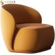 Luxury Custum Modern Fabric Leisure Chair Ergonomically Curved Back 74cm Height