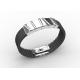 Top Quality Europe Fashion Stainless Steel Genuine Leather Silicone Bangle Bracelet ADB15