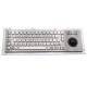 40counts/Mm IP65 SS304 Industrial Metal Keyboard With Trackball