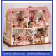 Diy wooden dollhouse mini glass dollhouse miniature room box model building cottage A003