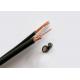 OEM / ODM RG6 Coaxial Cable Two Powerline Black / White Coaxial Cable