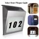 Solar Door Plaque Light 3 LED Outdoor Illuminated House Signs Address Number Light with Stainless Steel Wall Doorplate