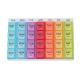 7 day a week cool detachable drugs box with 4 case each day, Safely pop-up 7case pill organizer, Mini cute compact pocke