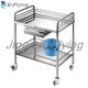 Movable Stainless Steel Two Layers Hospital Medical Trolley Cart