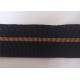 4.5mm Polyester Elastic Webbing Black Clip Gold Wire Knitted For Clothing