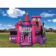 Commercial Princess Kid Zone Wet Or Dry Combo / Inflatable Bouncer House Slide Combo