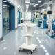 Portable Dental Trolley Multifunctional Mobile 3 Layers Shelf Metal Mobile Cart White Color Dental Tool Trolley