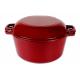 4.8L Cast Iron Casserole 2 In 1 Cast Iron Dutch Oven with Skillet Lid
