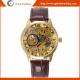 WN03 Black Brown Genuine Leather Watch for Man Business Watch Hollow Out Mechanical Watch