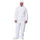 White Breathable Disposable Coverall Suit Unisex With Hood / Collar