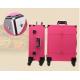 Waterproof Trolly Make-up Box/aluminum Cosmetic Case With Light And Mirror KL-MCL001-PINK