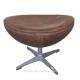 Brown Retro Ottoman Footstool Genuine Leather Bar Stools For Living Room