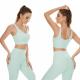 2 Piece Women Yoga Leggings Sets Clothes Shockproof Wide Sports Bra Yoga Clothing