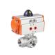 304/316 Stainless Steel Pneumatic Three-Way Ball Valve for Household Usage at Competitive
