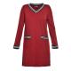 Comfortable Full Sleeve V Neck Ladies Plus Size Dresses In Autumn Or Winter