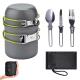 Outdoor Amenities Outdoor pot set for 1-2 people Portable camping cookware with cutlery