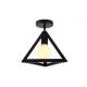 ECOBRT Iron Ceiling Lamp, Black iron restaurant balcony corridor pendant lighting(Triangle)