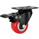 light duty 2 swivel red PU caster with brake, 2.5 inch, 3 inch PU castor with brake ,PU caster black lacque