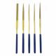Gloden Color 5 PCS Diamond File Set 4mm Shank Diamete 160mm Total Length For Jewelry Carving