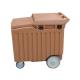 110L Insulated Ice Bin Caddy Lightweight Easy Transportation Light Brown